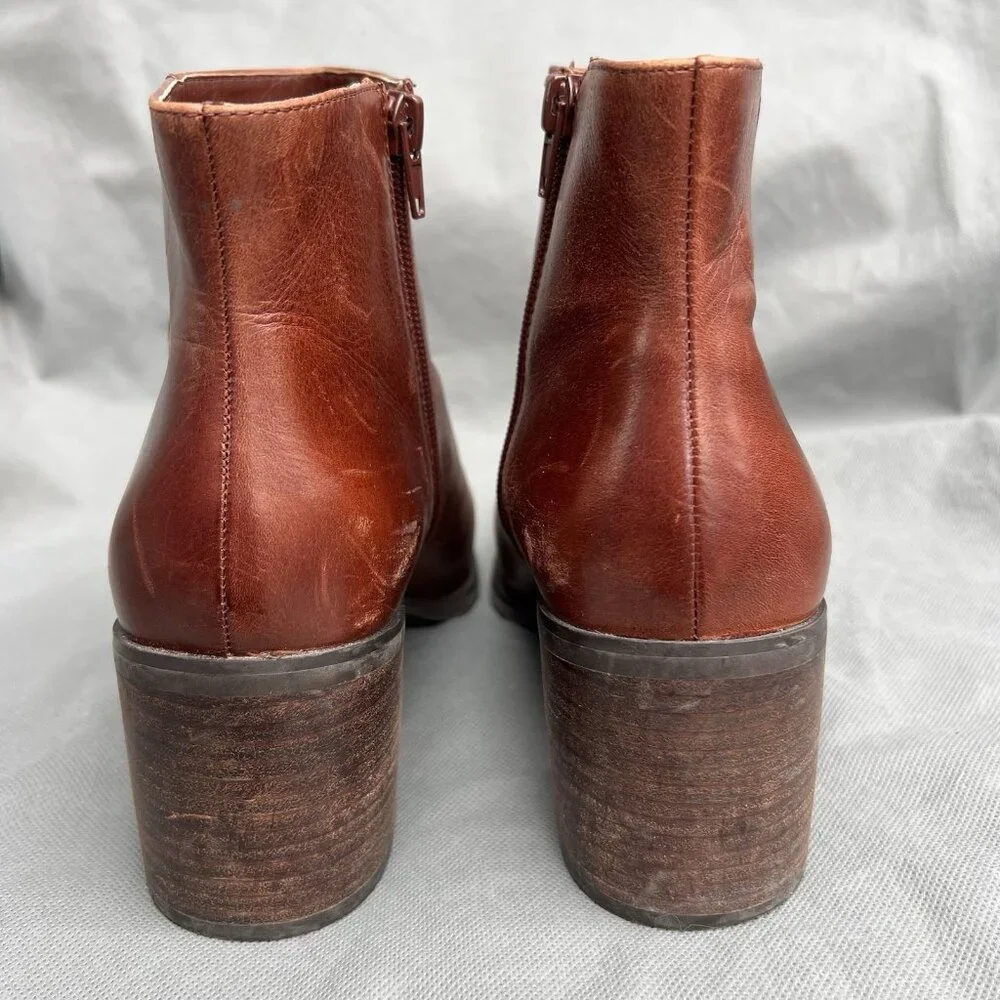 Enzo Angiolini Size 9.5 Ankle Boots Konak Shoes Leather Brown Red Jizelle - Picture 6 of 12